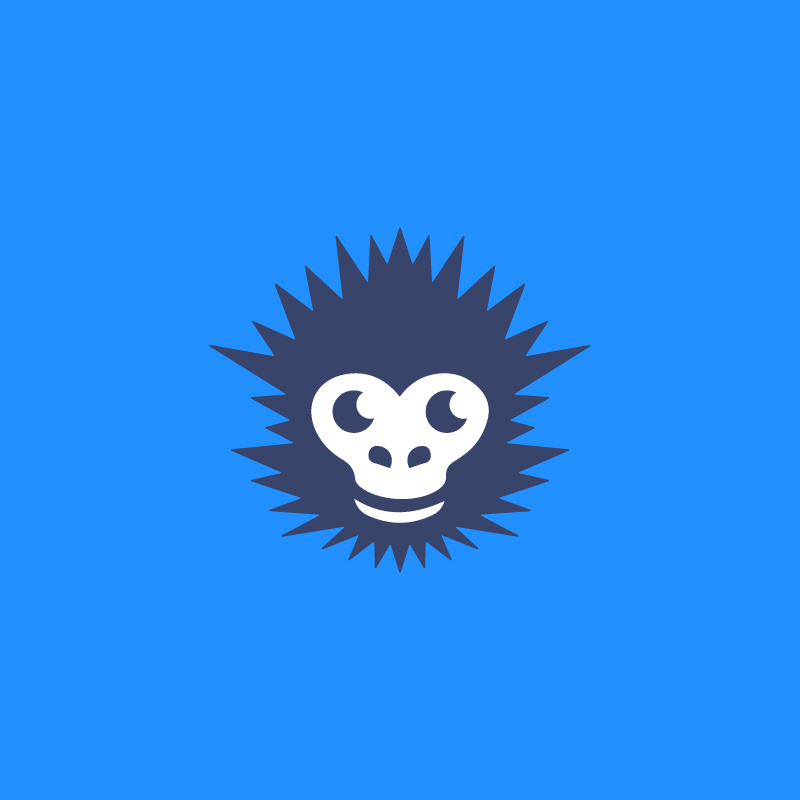 monkey ventures blue monkey head logo design