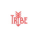 Tribe red typographic logo design
