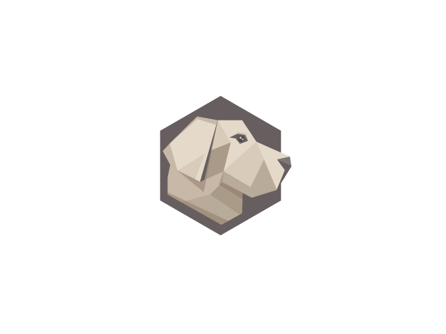 Dog head logo in polygon style