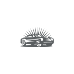 Vintage grey car logo design