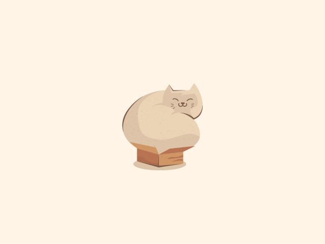 Cat in a box logo design
