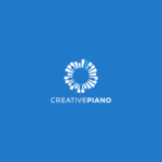 piano keys in a circle logo design