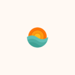 wave and sun logo design