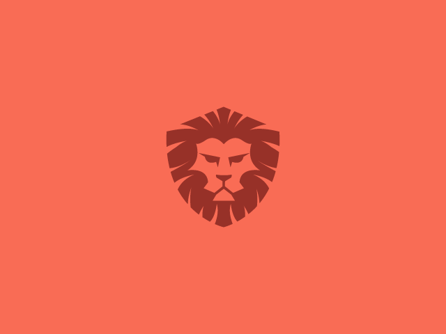 red Lion head logo design