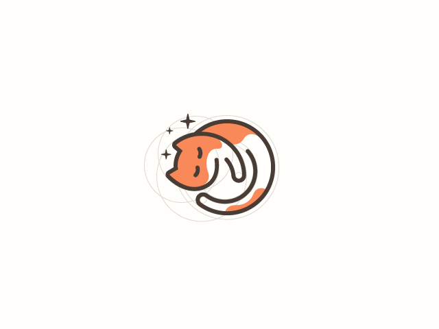 Sleeping cat logo design