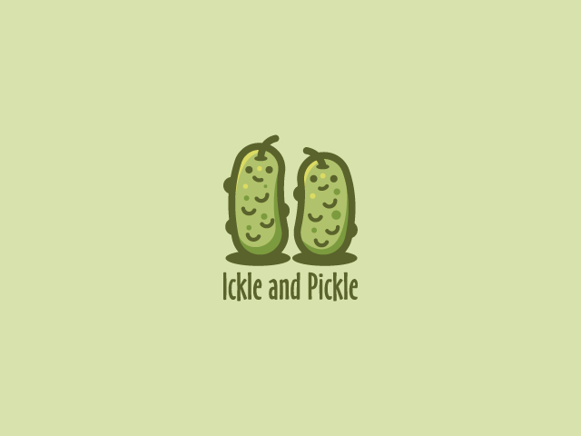 Pickle green couple logo design