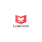 Love Cards logo design white bow