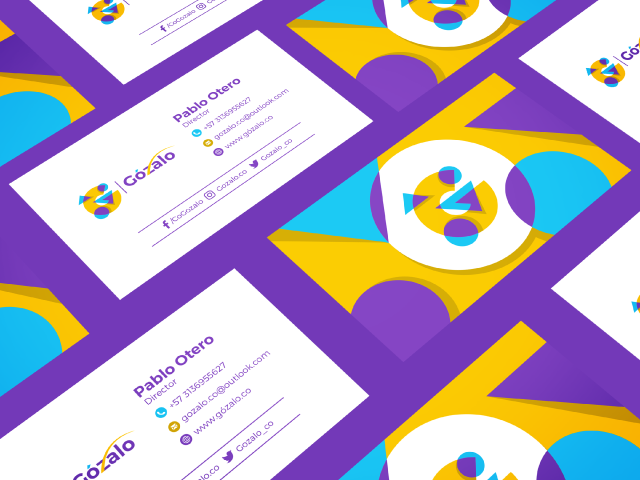 gozalo colorful business card and logo design