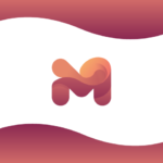 M fluid gradient logo design