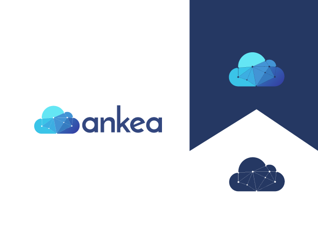 blue hosting cloud logo design