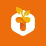 T logo design carrot orange