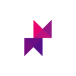Geometric MW logo design purple