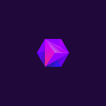Purple geometric hexagon logo design