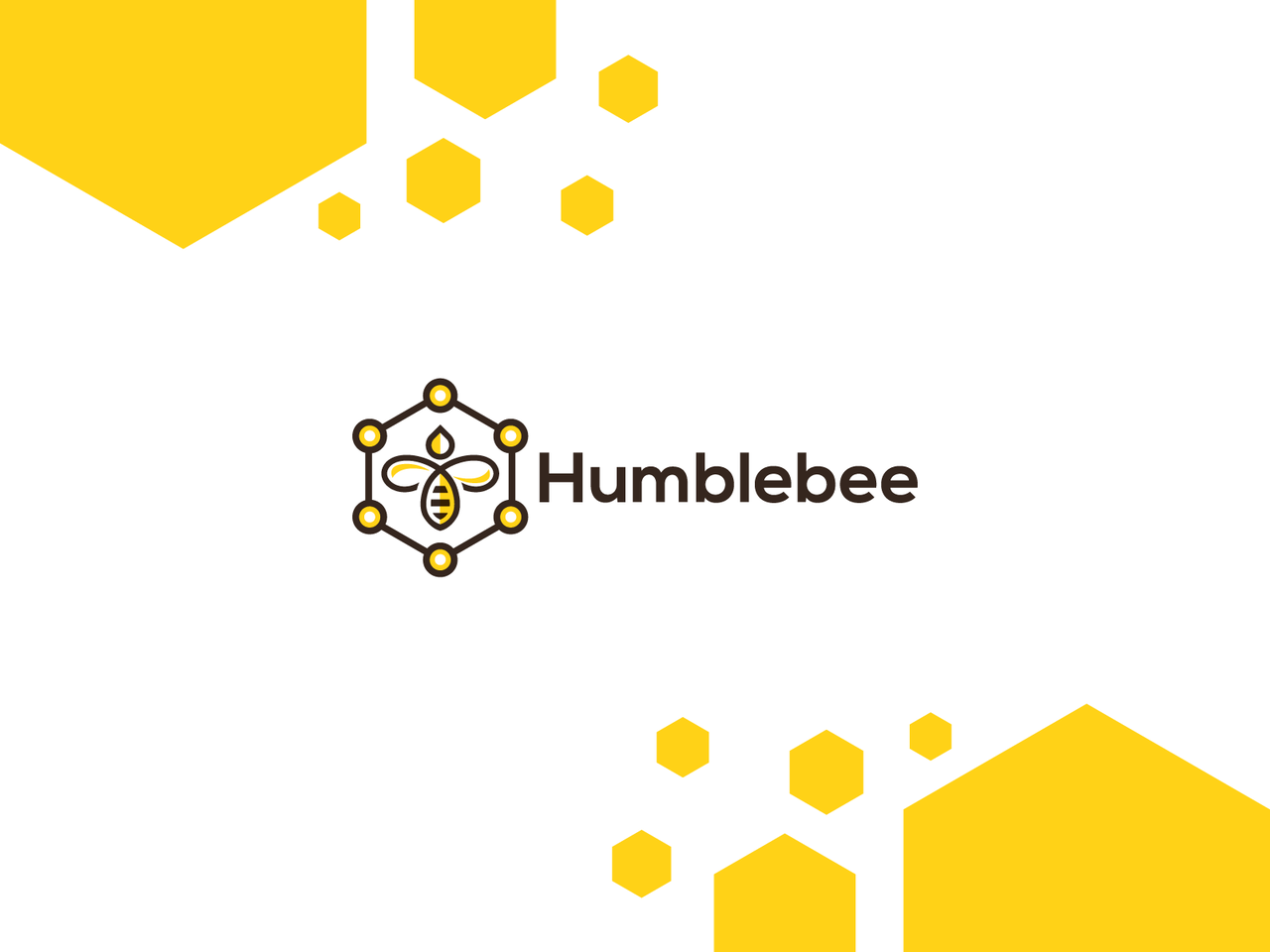 Bee hexagon logo design