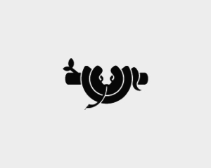 Snake on tree logo design