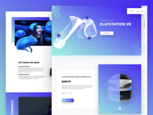 playstation VR web design 