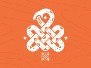 Tribal orange snake logo