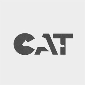 cat negative space logo design