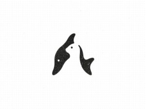 dolphin seal negative space logo design