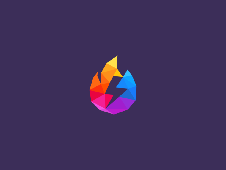flaming colorful bolt